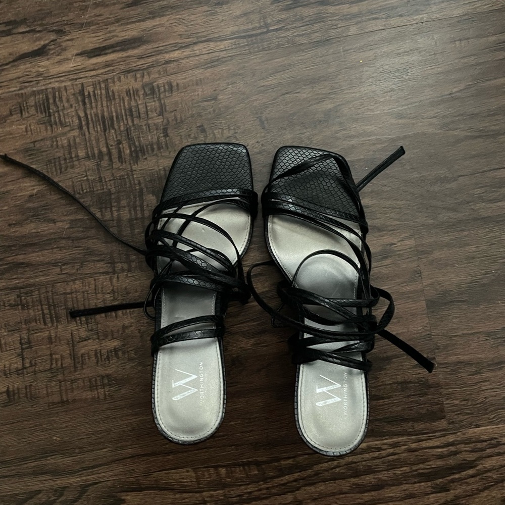 Women's Black Strappy Sandals